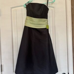 Bill Levkoff Black Dress with Green Waistband